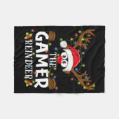 99 Matching Christmas The Gamer Reindeer Pajama Fleece Deken (Voorkant (Horizontaal))