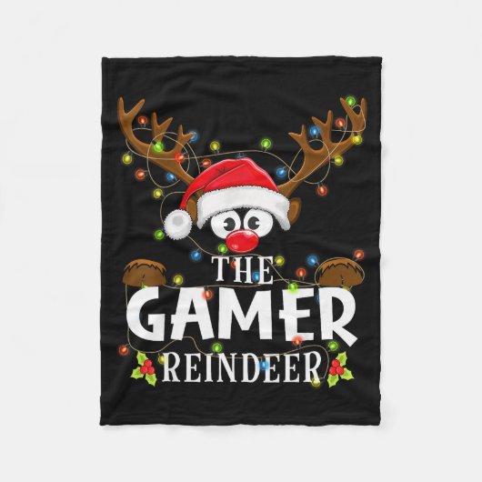 99 Matching Christmas The Gamer Reindeer Pajama Fleece Deken (Voorkant)