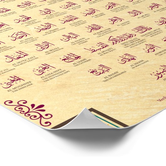 99 Naam van Allah Poster (Hoek)