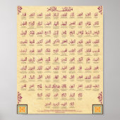 99 Naam van Allah Poster (Voorkant)