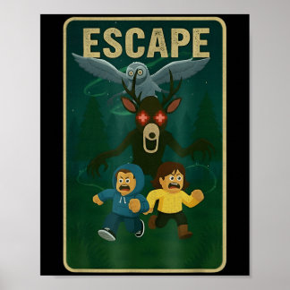 99 Nachten Halloween Gamer Herten In Het Bos Grapp Poster