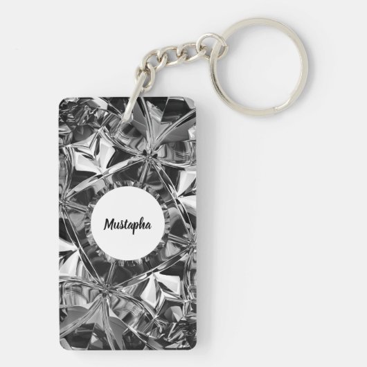 99 Namen van Allah Aangepaste Naam Diamant Textuur Sleutelhanger (achterkant)