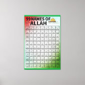 99 NAMEN VAN ALLAH CANVAS AFDRUK (Voorkant)