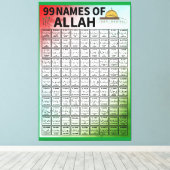 99 NAMEN VAN ALLAH CANVAS AFDRUK (Insitu (Houten vloer))