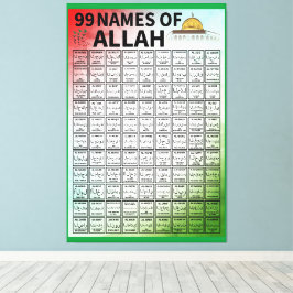 99 NAMEN VAN ALLAH CANVAS AFDRUK