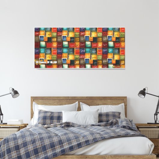 99 namen van Allah Canvas Afdruk (Insitu (Slaapkamer))