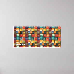 99 namen van Allah Canvas Afdruk