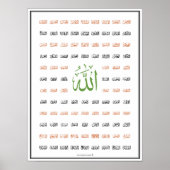 99 namen van Allah Poster (Voorkant)