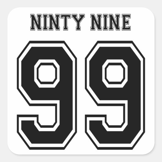 99 negenenennegentig variëteit num vierkante sticker (Voorkant)