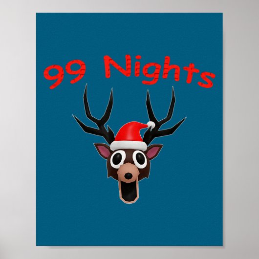 99 Nights Christmas Deer Gamer Fan Merch  Poster (Voorkant)