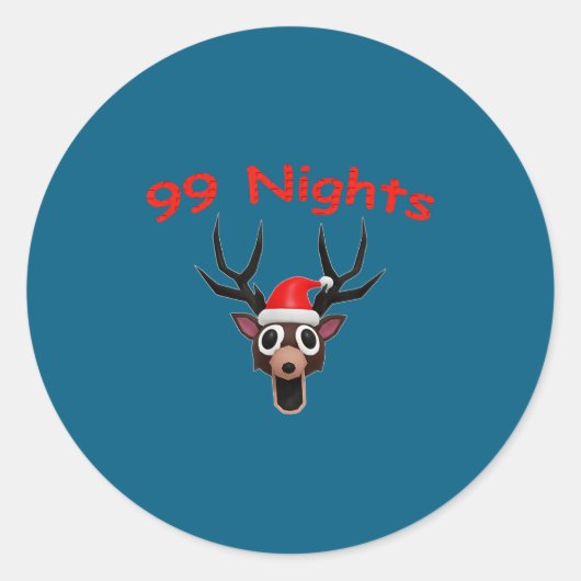 99 Nights Christmas Deer Gamer Fan Merch  Ronde Sticker (Voorkant)