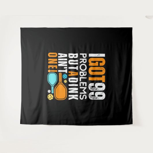 99 Problemen, maar een drankje is er geen Wandkleed (Voorkant (horizontaal))