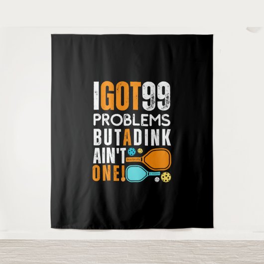 99 Problemen, maar een drankje is er geen Wandkleed (Voorkant)