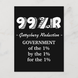 99%r Gettysburg Address regering van 1% Briefkaart