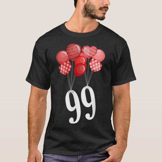 99 Rode ballonnen - Peace Love 80-s Classic T-Shir T-shirt (Voorkant)