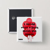 99 rode ballonnen vierkante button 5,1 cm (Voorkant /achterkant)