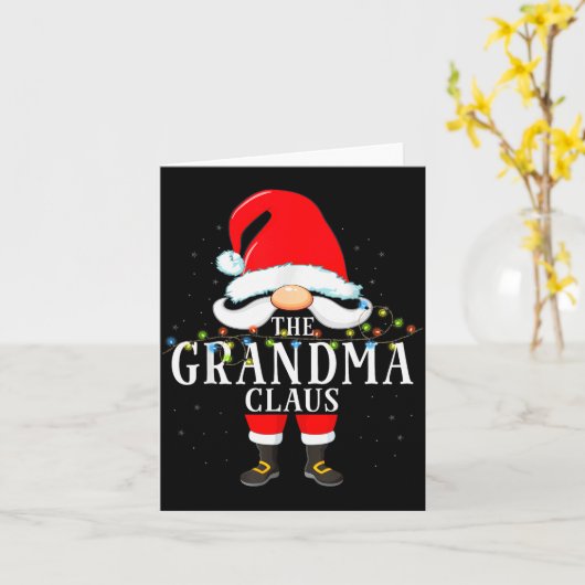 99 Santa Claus Matching Family Pajama Grandma Clau Kaart (Gele Bloem)