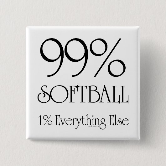 99% Softball Vierkante Button 5,1 Cm (Voorkant)
