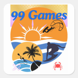 99 Spelen van de zomer Vierkante Sticker
