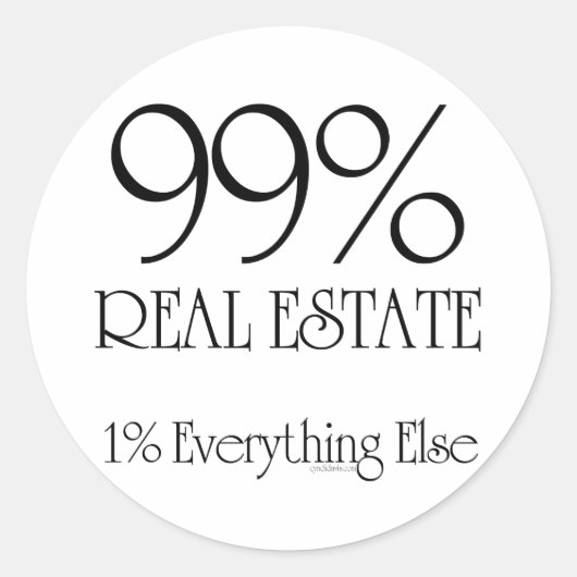 99% vastgoed ronde sticker (Voorkant)