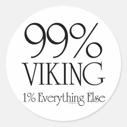 99% Viking Ronde Sticker (Voorkant)