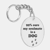 99% zeker dat mijn zielgenoot een hond is - Grappi Sleutelhanger (Voorkant Links)