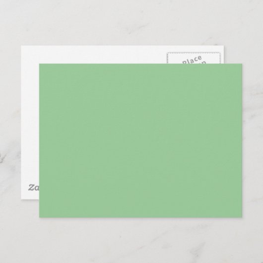 99CC99 Celadon Groene Solid Color Background Briefkaart (Voorkant / Achterkant)