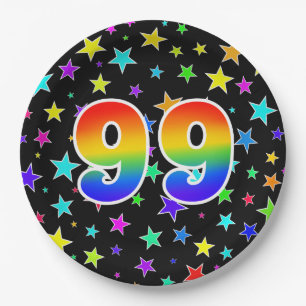 99e gebeurtenis: Vet, vun, kleurrijke regenboog 99 Papieren Bordje