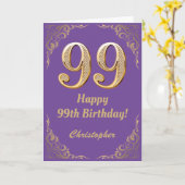 99e Paars- en goudglitter-Lijst Kaart (Gele Bloem)