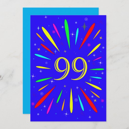 99e Uitnodiging op verjaardag (Voorkant / Achterkant)