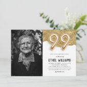 99e uitnodiging van de Birthday Party (Staand voorkant)