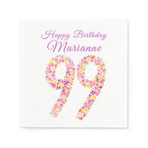 99e verjaardag 99 bloemen waterverf kunst