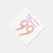 99e verjaardag 99 bloemen waterverf kunst servet (Hoek)