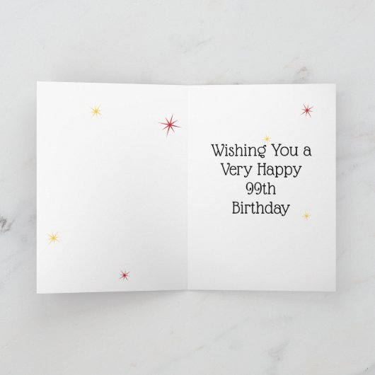 99e verjaardag - 99 in sterren - Roze - 99-jarige  Kaart (Binnen)
