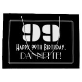 99e verjaardag ~ Art Deco geïnspireerd look "99" + Groot Cadeauzakje (Achterkant)