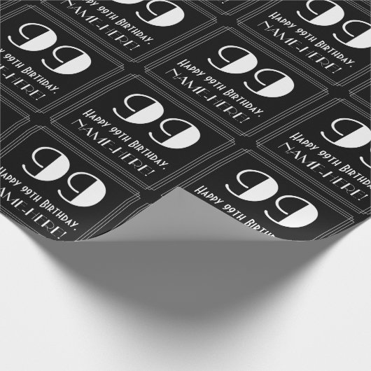 99e verjaardag - Art Deco Geïnspireerde look "99", Cadeaupapier (Hoek)