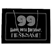 99e verjaardag — Art Deco Geïnspireerde look "99" Groot Cadeauzakje (Achterkant)
