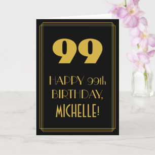 99e verjaardag ~ Art Deco geïnspireerde look "99"  Kaart