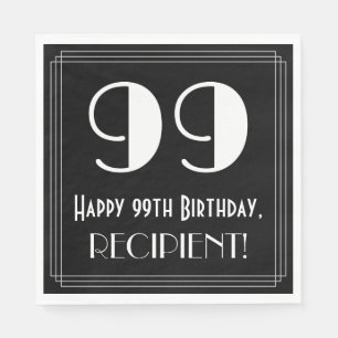 99e verjaardag ~ Art Deco geïnspireerde look "99", Servet