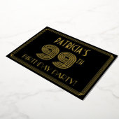 99e verjaardag — Art Deco Style "99" + Naam Folie Uitnodiging (Gedraaid)
