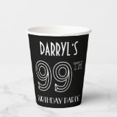 99e verjaardag: Art Deco Style + aangepaste naam Papieren Bekers (Achterkant)