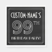 99e verjaardag: Art Deco Style + aangepaste naam Servet (Voorkant)