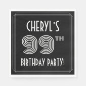 99e verjaardag: Art Deco Style + aangepaste naam Servet (Voorkant)