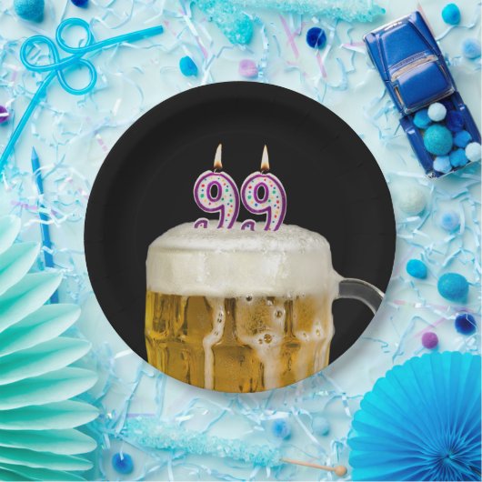 99e verjaardag bier op zwart Bord (Feest)