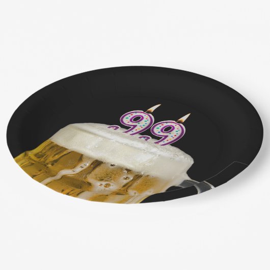 99e verjaardag bier op zwart Bord (Gekanteld)