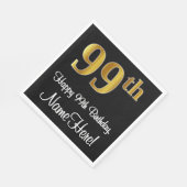 99e verjaardag ~ Elegant Luxe Faux Gold Look # Servet (Hoek)