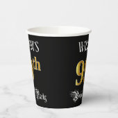 99e verjaardag — Fancy script, Faux Gold look Papieren Bekers (Links)