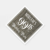 99e verjaardag — Fancy script, kijk op hout Servet (Hoek)