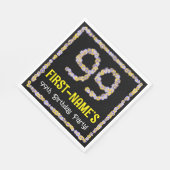 99e verjaardag: Floral Flowers Number, Custom Name Servet (Hoek)