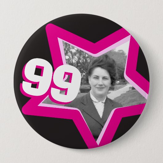 99e verjaardag foto Button (Voorkant)